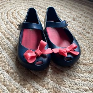 Mini Melissa navy shoes with bows